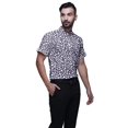thumbnail image 2 of BESTMAN Short Sleeve Mandarin Collar Shirts For Men Cotton Button Down Shirt, 2 of 5