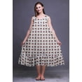 thumbnail image 2 of Bimba Bleu Lavande Clair Feuilles Florales et Rose Nuisette Sans Manches pour Femmes Coton Imprimé Vêtement de Nuit pour Dames Tenue de Sommeil XXX-Large, 2 of 6
