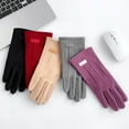 thumbnail image 4 of Dyfzdhu Women Fall Winter Keep Warm Screen Thin Gloves Cycling Drive Fashion Elegant Letter Mark Windproof Grey, 4 of 4
