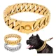 thumbnail image 1 of Collares De Acero Inoxidable Para Perros Grandes - Plato Oro Color Dorado Huesos Tamaño del collar 28 inches/71cm, 1 of 5