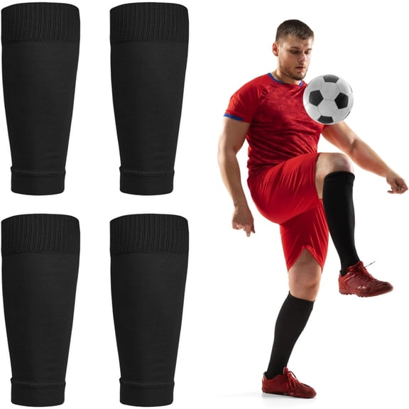 Football Sock Sleeves Soccer Shin Guards Sleeves White Team Leg Sock Sleeve Cut Soccer Socks For Football Games Beginner