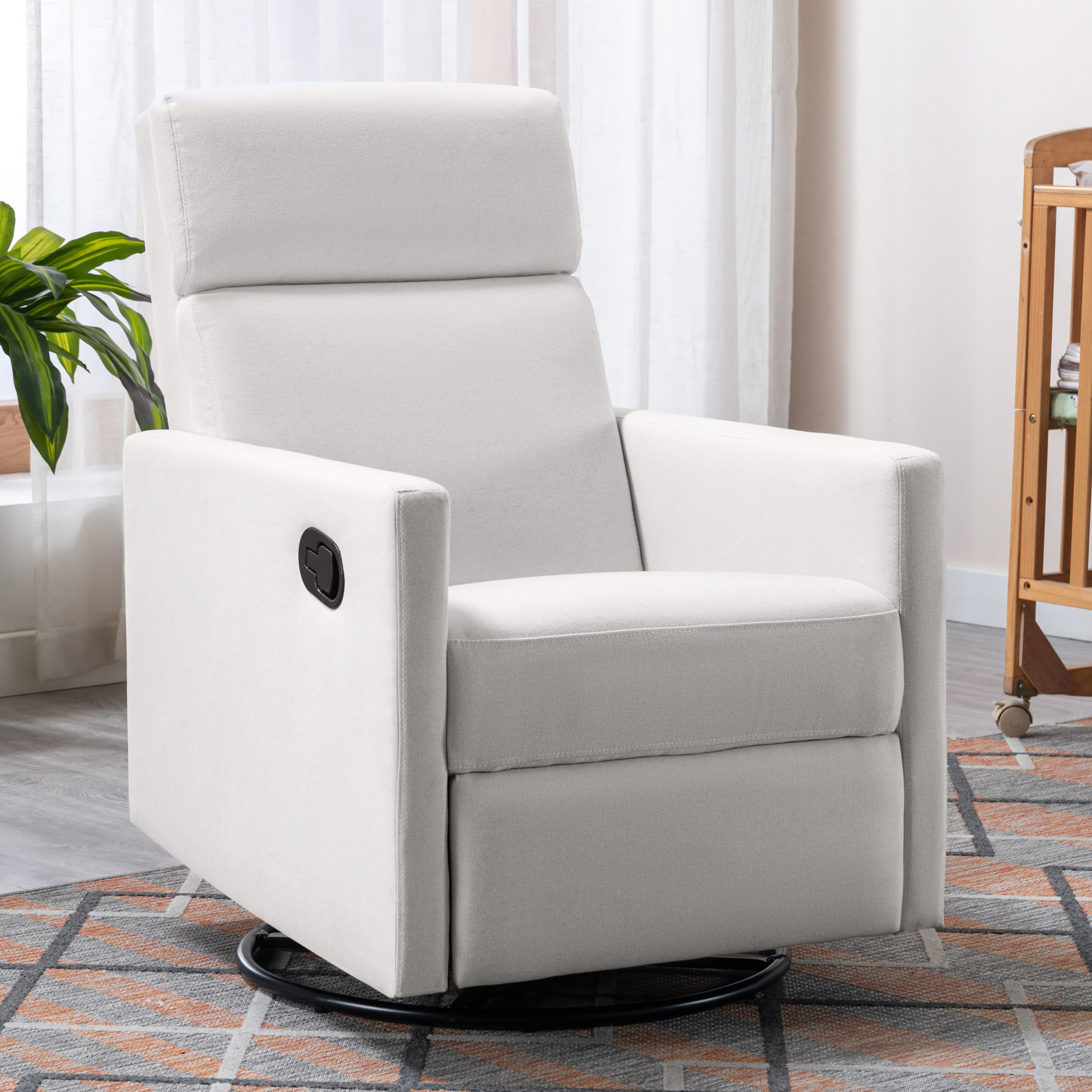 Paproos Rocker Recliner Chair, Modern Upholstered Plush Seating Glider