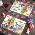 thumbnail image 3 of MIZHONA 4th of July Placemats Set of 4 Floral American Flag Table Place Mats Patriotic Decorations 12x18 inch, 3 of 5