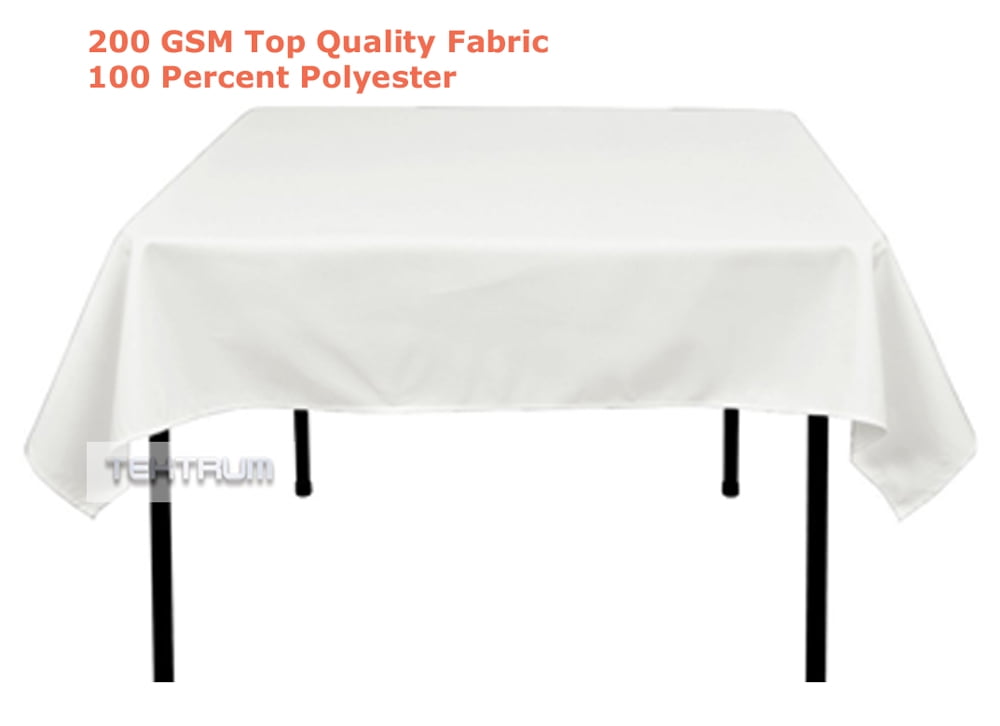 1-50 Square 54"x 54" inch White Polyester Tablecloth Party Overlay Event SALE 
