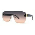 thumbnail image 2 of Oversize Flat Top Panel Mono Block Shield Lens Sunglasses Slate Smoke, 2 of 4