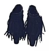Fringe Ankle Boots with Block Heels Style