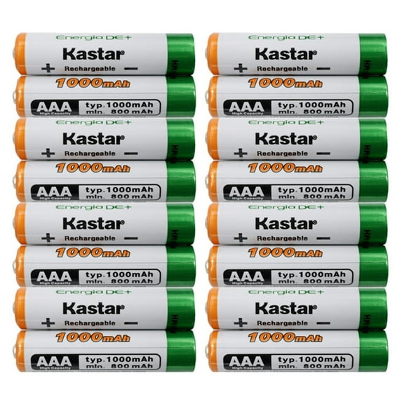 Kastar 16 Pcs Battery Replacement for Panasonic KX-PRD260W PRD262B PRD262W PRL262B PRLA20 PRLA20B PRS120 PRS120W PRW120W PRW130W PRWA10 PRWA10W PRWA13 PRWA13W PRX120W PRXA10 TG1031S TG1032 TG1032B