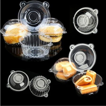 Ultra Camtainer Beverage Carrier - 100 Clear Plastic Single Cupcake Cake Case Muffin Pod Dome Box Container Holder Today's Special Offer!