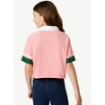 thumbnail image 3 of Free Assembly Girls Rugby Stripe Polo Shirt, Sizes 4-18, 3 of 5