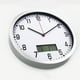 thumbnail image 5 of Reloj de pared de 10 pulgadas con termómetro e higrómetro, preciso, para colgar en casa o en la oficina. Pilas no incluidas, color plateado., 5 of 6