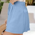 thumbnail image 5 of Ruziyoog Summer Women Shorts Casual Loose Elastic Waist Loose Comfy Drawstring Beach Pockets Solid Pants Sky Blue-a XXXL, 5 of 5