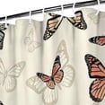 thumbnail image 3 of Beige Butterfly Pattern Shower Curtain 36"x72" ,Bathroom Decorative Shower Curtains Set with 12 Hooks,Modern Waterproof Washable Shower Curtain, 3 of 6