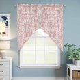 thumbnail image 6 of Swag Valance Curtains for Windows, Farmhouse Flower Light Filtering Kitchen Curtains with Rod Pocket, Botanical Vintage Coral Red Leaf Plant Window Treatment Valances for Living Room, 36x36 - 2 PCS, 6 of 9