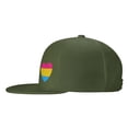 thumbnail image 3 of ZICANCN Pansexual Pride Love Heart Baseball Caps, Trucker Hats for Men And Women, Adjustable Breathable Flat Caps, Moss Green, 3 of 8