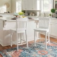 thumbnail image 2 of Linon Mira Wood Commercial Grade Set of Two Counter Stools in White, 2 of 15
