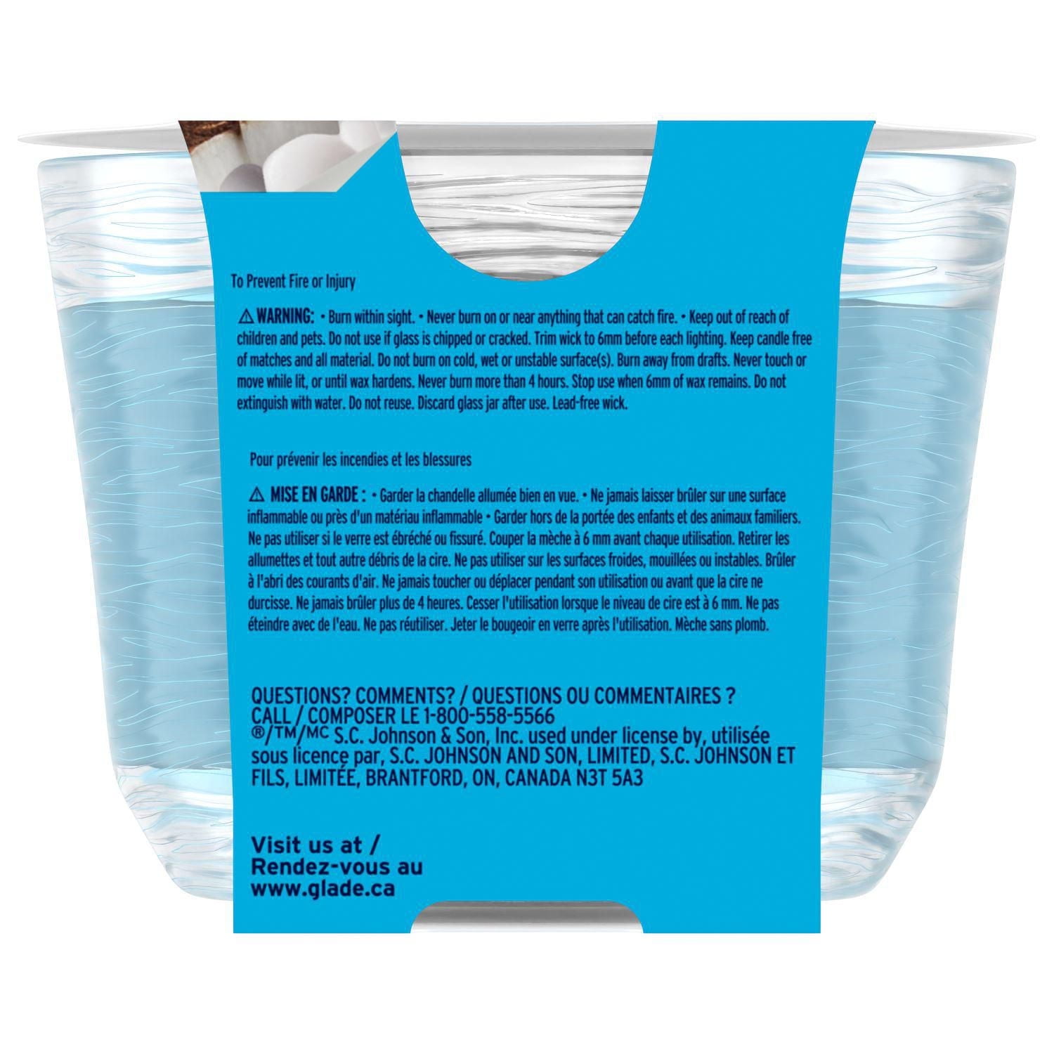 Glade® Scented Candle Air Freshener, Courageous Coconut™, 3-Wick Candle