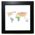 thumbnail image 1 of Global Map Lgbt Rainbow Wordcloud Black Square Frame Picture Wall Tabletop, 1 of 3