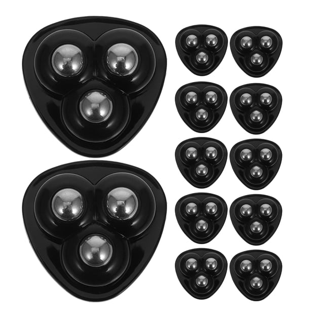 GOOHOCHY 12 ruedas giratorias autoadhesivas con bola de acero inoxidable, rotación de 360 grados, para cajas de almacenamiento y muebles.