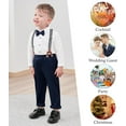 thumbnail image 3 of WESIDOM Toddler Boy Clothes Suit Formal Dress Shirt+Bowtie+Vest+Boutonniere+Suspender Pants Boys Gentleman Outfits Set, 3 of 14