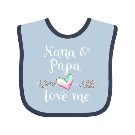 

Inktastic Nana and Papa Love Me- Heart Grandchild Gift Baby Boy or Baby Girl Bib