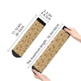 thumbnail image 4 of Rateoe Brown Flowers Pattern Quarter Crew Socks,Toe Seamed Ankle Socks,Cotton Cushioned Breathable Athletic Crew Sports Socks, 4 of 7