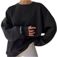 thumbnail image 1 of Timegard Chandails en Molleton Oversize pour Femmes Col Rond Manches Longues Chandail Ample Automne Hiver Mode, 1 of 7