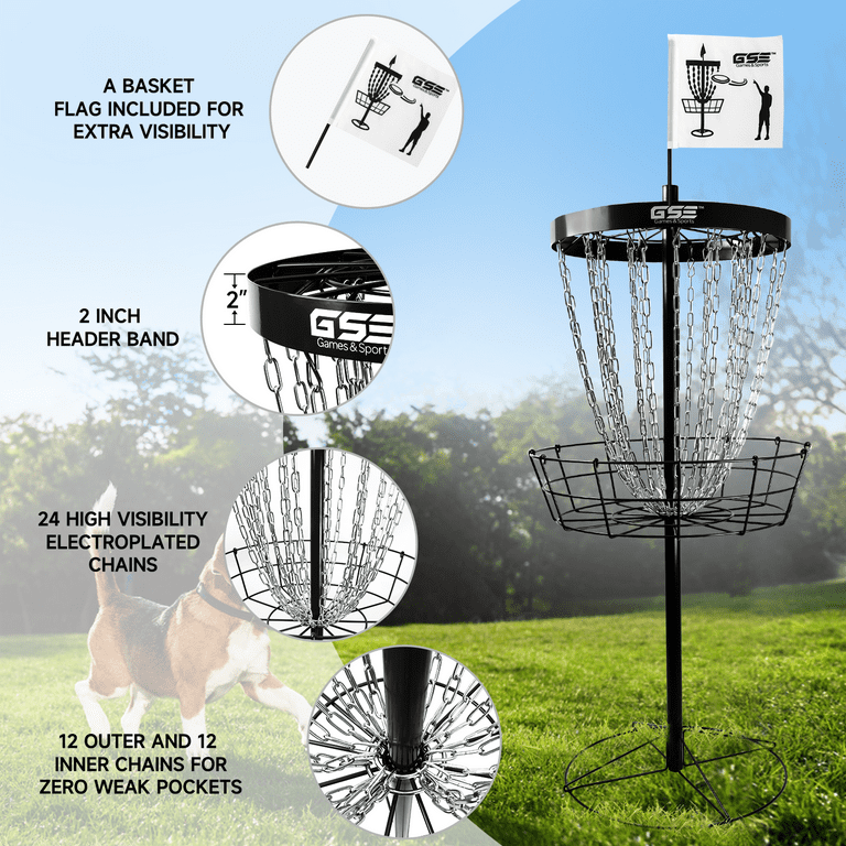 GSE Games Sports Deluxe Disc Golf Targets Basket, Outdoor Use