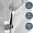 thumbnail image 2 of Soporte de ducha en ángulo sin pegamento para perforación, soporte de cabezal de ducha ajustable montado en la pared de 2 piezas, 5 modos de ángulo ajustable, forma de lingote adecuado para baño, Ho, 2 of 5