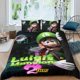 thumbnail image 2 of Mansión de Luigi Conjunto de sábanas temático, trío de piezas, cómodo y amigable con la piel, diseño único, regalo de decoración para el hogar para familiares, amigos y fans,140cm *210cm, 2 of 6
