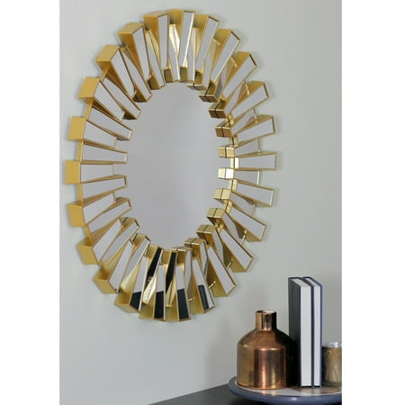25 5 Matte Gold And Clear Sunburst Round Mirror Wall Decor Canada 25 5 Matte Gold And Clear Sunburst, Round Decorative Mirror Canada