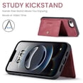 thumbnail image 3 of Wallet Case for iPhone 16e with Detachable Card Holder Slots, Premium PU Leather Slim Protective Cover with Back Kickstand Magnetic Closure, Shockproof Phone Case for iPhone 16e, Red, 3 of 8