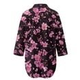 thumbnail image 5 of Xoenoiee Cherry Blossom Print Bathing Suit Cover Up Shirt for Women Button Down Beach Cover Ups Side Split Swimsuit Coverup Lapel Collar Blouse, 2XL, 5 of 7