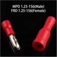 thumbnail image 2 of 5/10/25 piezas de conector de cable de unión aislante macho hembra con forma de PVC para cableado de audio, terminal de crimpado eléctrico aislado de 22-16 A (color: rojo MPD FRD, tamaño: 20 piezas, 2 of 7
