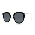 thumbnail image 2 of Unique Hipster Rimless Half Rim Look Double Bridge Retro Sunglasses Gold Black, 2 of 4