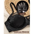 thumbnail image 6 of Deyllo Women's Non-Padding Push Up Bra Underwired Support Unlined Sheer Mesh Lace Bra,Black 36B, 6 of 7