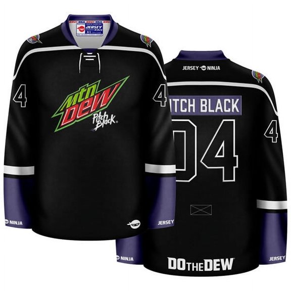 Mountain Dew Pitch Black Blackout Hockey Jersey