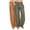 Army Green, variant on Wancir 2PC Women's Summer Drawstring Waist Wide Leg Loose Cotton Linen Palazzo Pants