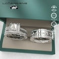 thumbnail image 7 of Adjustable size Wedding Ring Sets His And Hers Couples Women 925 Sterling Silver Moissanite Man Titanium Wedding Bands, 7 of 7