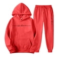 thumbnail image 6 of Fabrcox M-5XL Mens Two Piece Sweatsuit Fleece Mens Hoodie and Jogger Set Causal Athletic Gym Sweatshirt Joggers Track Suit for Mens Red XXXL, 6 of 7