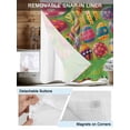 thumbnail image 5 of No Hook Shower Curtain with Snap-in Liner, Easter Waterproof Fabric Bathroom Curtains, Farmhouse Green Spring Watercolor Flowers Eggs Bath Curtains & Mesh Top Window Stand Up Stall 36"x72", 5 of 9