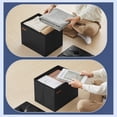 thumbnail image 3 of SONGMICS Puff Almacenaje, Banco de Almacenamiento, 31 x 41 x 31 cm, Amplio Espacio, Taburete Reposapiés, Negro MLSF100B01, 3 of 5