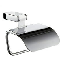 Iris Chrome White Toilet Paper Holder with Lid, Toilet roll holder