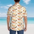 thumbnail image 6 of Xecao Dachshund print Hawaiian shirt - a stylish short-sleeve button-down for men, perfect for casual beach and tropical outings., 6 of 9
