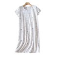 thumbnail image 4 of beishanbush Nightgowns for Women Cotton Sleep Shirts Womens Nightgown Short Sleeves Print Night Shirts Soft Sleepwear Clearance Nightgown, 4 of 4