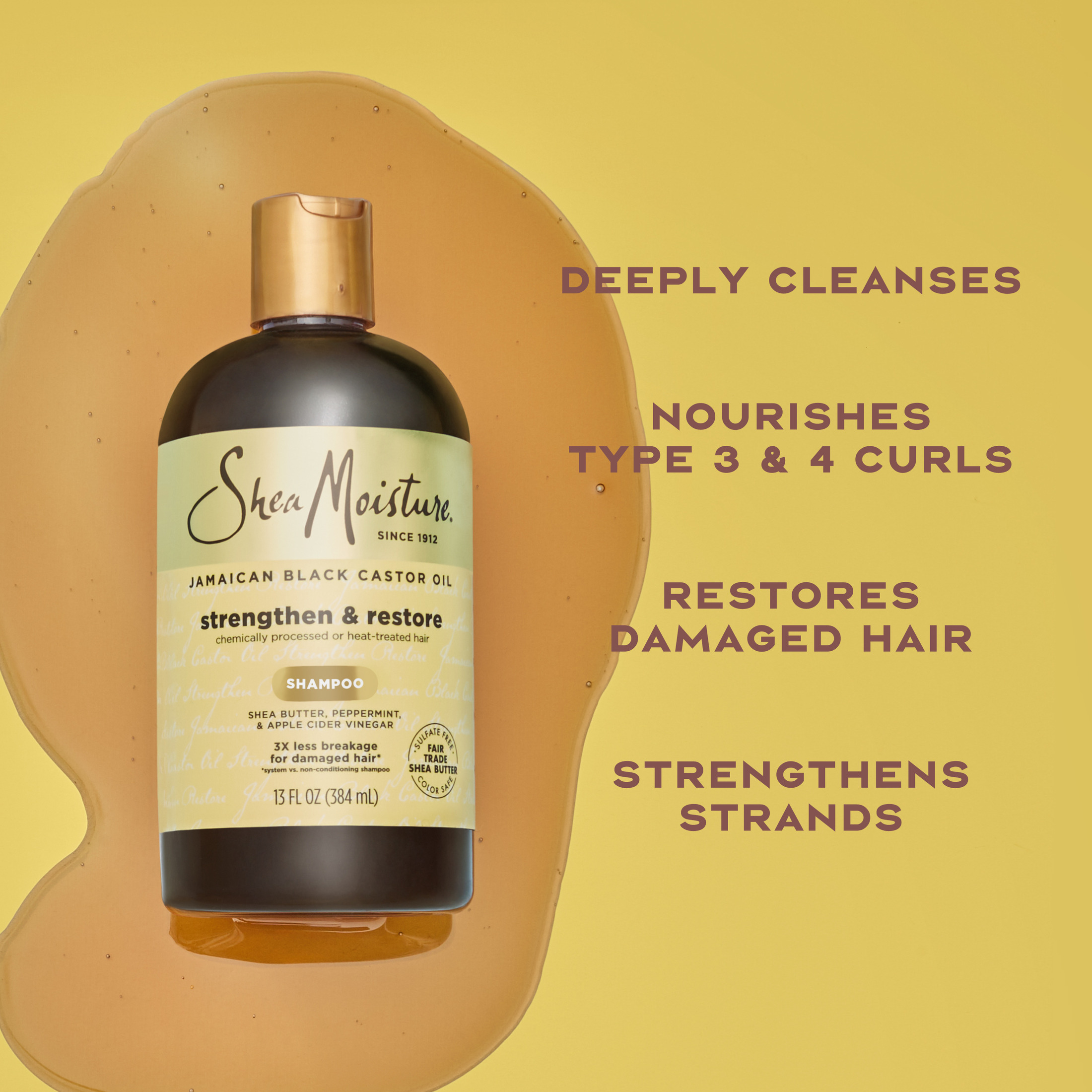 SheaMoisture Jamaican Black Castor Oil Strengthen Shampoo photo 3