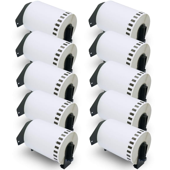 Compatible Continuous Labels Replacement for Brother DK-2243 (4 in x 100 ft), Use with Brother QL Label Printers [10 Rolls]