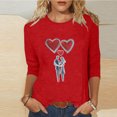thumbnail image 1 of Xuyuer Women's Casual Daily Round Neck Three-Quarter Sleeve Loose T-Shirt, Comfortable 3/4 Sleeve Top for Spring Summer Everyday Fashion and Relaxed Weekend Wear, 1 of 5