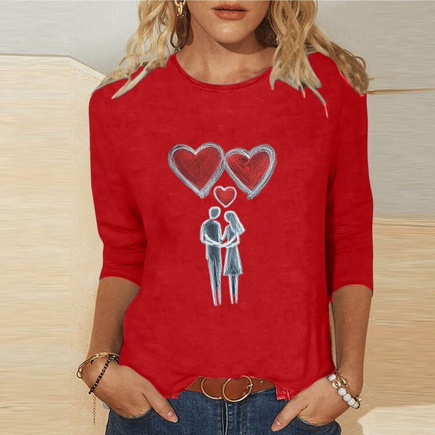 Xuyuer Women's Casual Daily Round Neck Three-Quarter Sleeve Loose T-Shirt, Comfortable 3/4 Sleeve Top for Spring Summer Everyday Fashion and Relaxed Weekend Wear