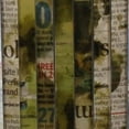 thumbnail image 2 of Benzara Modern Glass Hurricane with Mosaic Newspaper Graffiti, Multicolor, 2 of 3