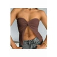 thumbnail image 5 of Split Cut Off Shoulder Crop Top (L, White), 5 of 10